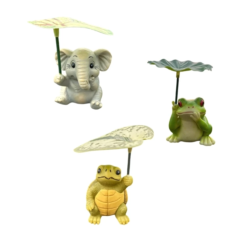 Lovely Cartoon Garden Decoration Resins Statue Handcrafted Animal Sculpture for Outdoor Yard Patios Lawn Decoration B03E