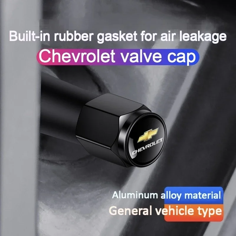 

4x Chevrolet Tire Valve Stem Caps For Car Truck Universal fit for Chevrolet Silverado Impala Malibu Equinox Cruze Camaro Blazer
