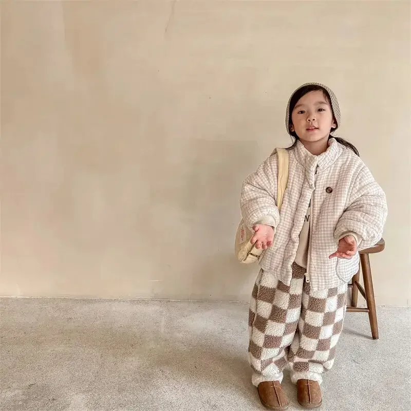 Children's Plush Thick Coat Autumn/Winter New Jacket Boys' and Girls' Baby Cotton Jacket 6