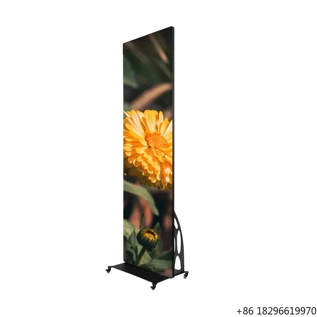 Indoor P1.86 P2 P2.5 LED Poster Display, Full Color HD Digital Advertising Video Screen Hot Sale