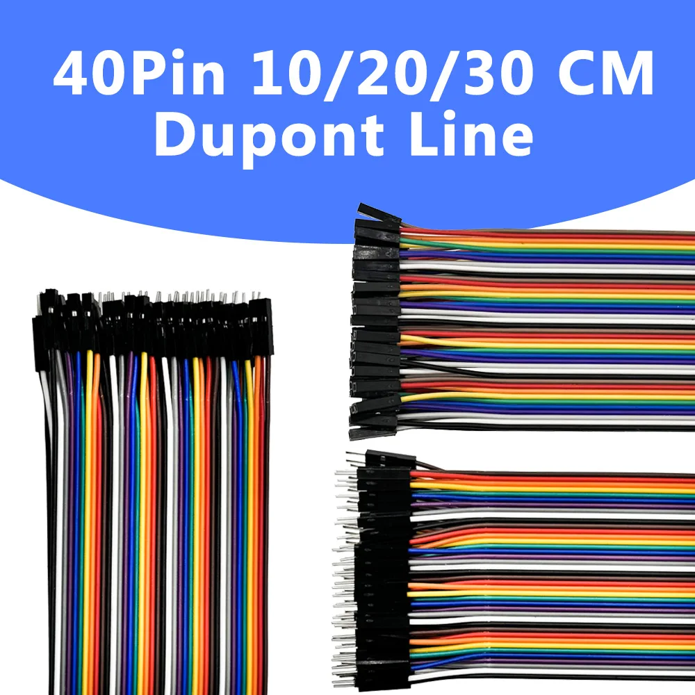 40PIN Dupont Cable Male to Male Female Jumper Wire 10cm/20cm/30cm Set for Arduino DIY Kit - 10pcs Electronic Connector Cable