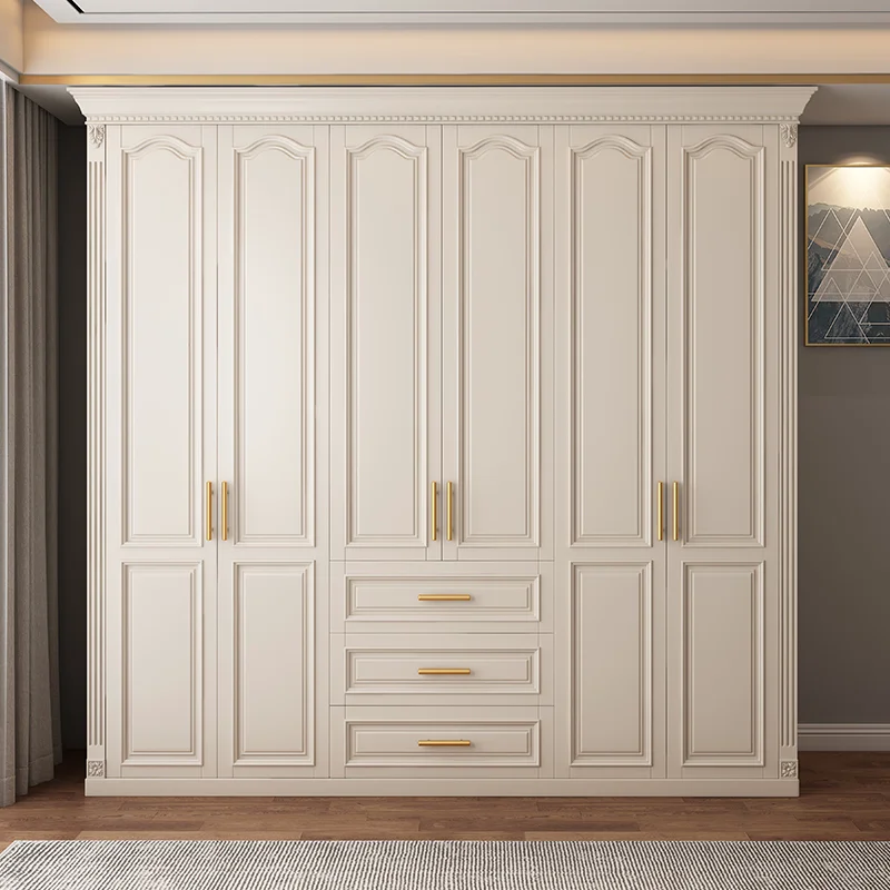 

PYJ all solid wood modern simple wardrobe light luxury log storage locker