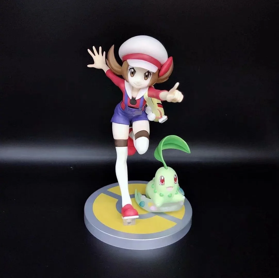 

17cm Pokemon Kotone with Chikorita 1/8 PVC Action Figure Game Statue Collectible Anime Model Kids Toys Doll Gifts
