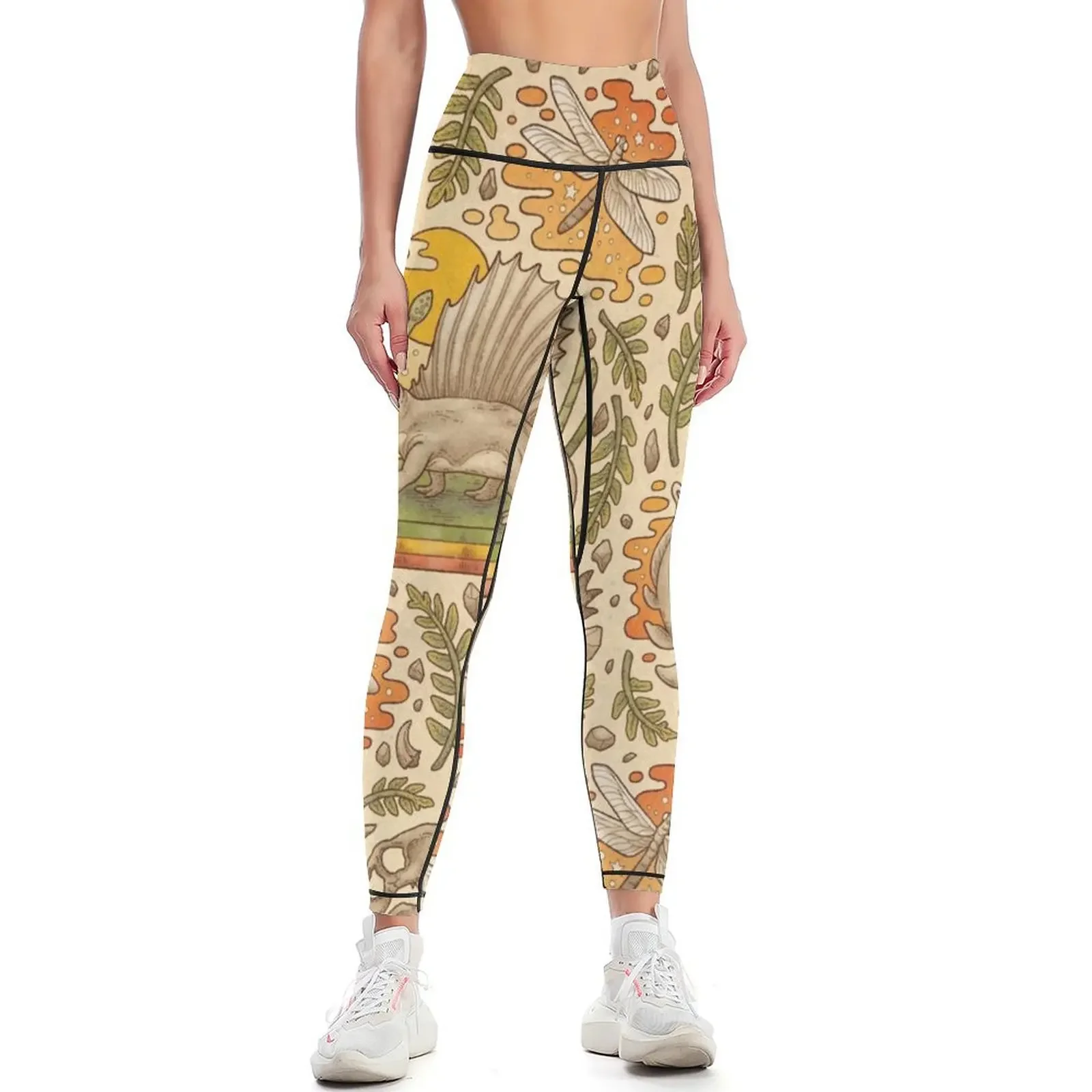 

Daydream Dimetrodon Natural History Art Permian Prehistoric Life Leggings Sweatpants sport pants Womens Leggings