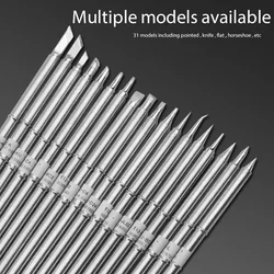 Replacement T12 soldering iron tips, multiple models including T12-ILS, D52, K, KU, I, D24, BC2, C4, C1, JL02