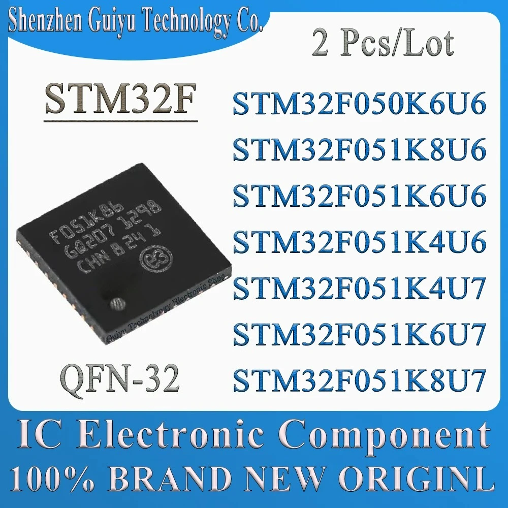 

2 Pcs/Lot STM32F050K6U6 STM32F051K8U6 STM32F051K6U6 STM32F051K4U6 STM32F051K4U7 STM32F051K6U7 STM32F051K8U7 STM32F IC MCU Chip