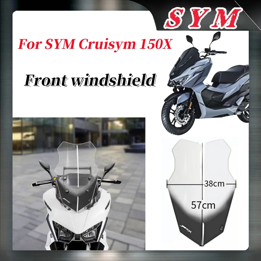 

For Sym Cruisym 150X 150 X 150-X Motorcycle Lifting and Lowering Windshield Windscreen Wind Screen Front Glass with Bracket