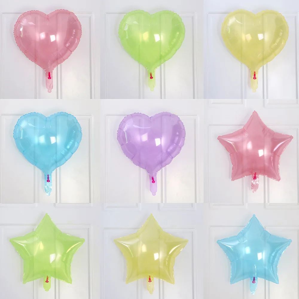 NEW 5/10/20pcs 18inch Transparent Jelly Color Love Pentagram Balloons Birthday Party Decoration Wedding Decor Balloon Wholesale