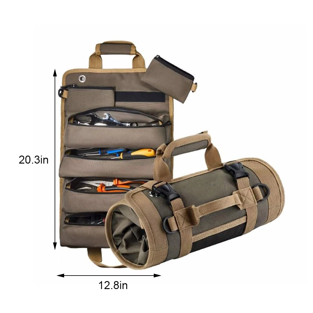 Multi-Purpose Hardware Tool Bag Rolled Portable Tools Storage Bag Waterproof Professional Multi-Pocket Pliers Wrench Storage Bag