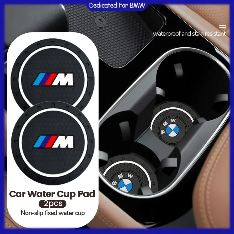 2x Car Water Cup Bottle Holder Anti-slip Pad Mat Silica Gel for All Bmw M Power X1 X3 X5 X7 Z4 E63 F10 F30 1 2 3 4 5 6 7 Series