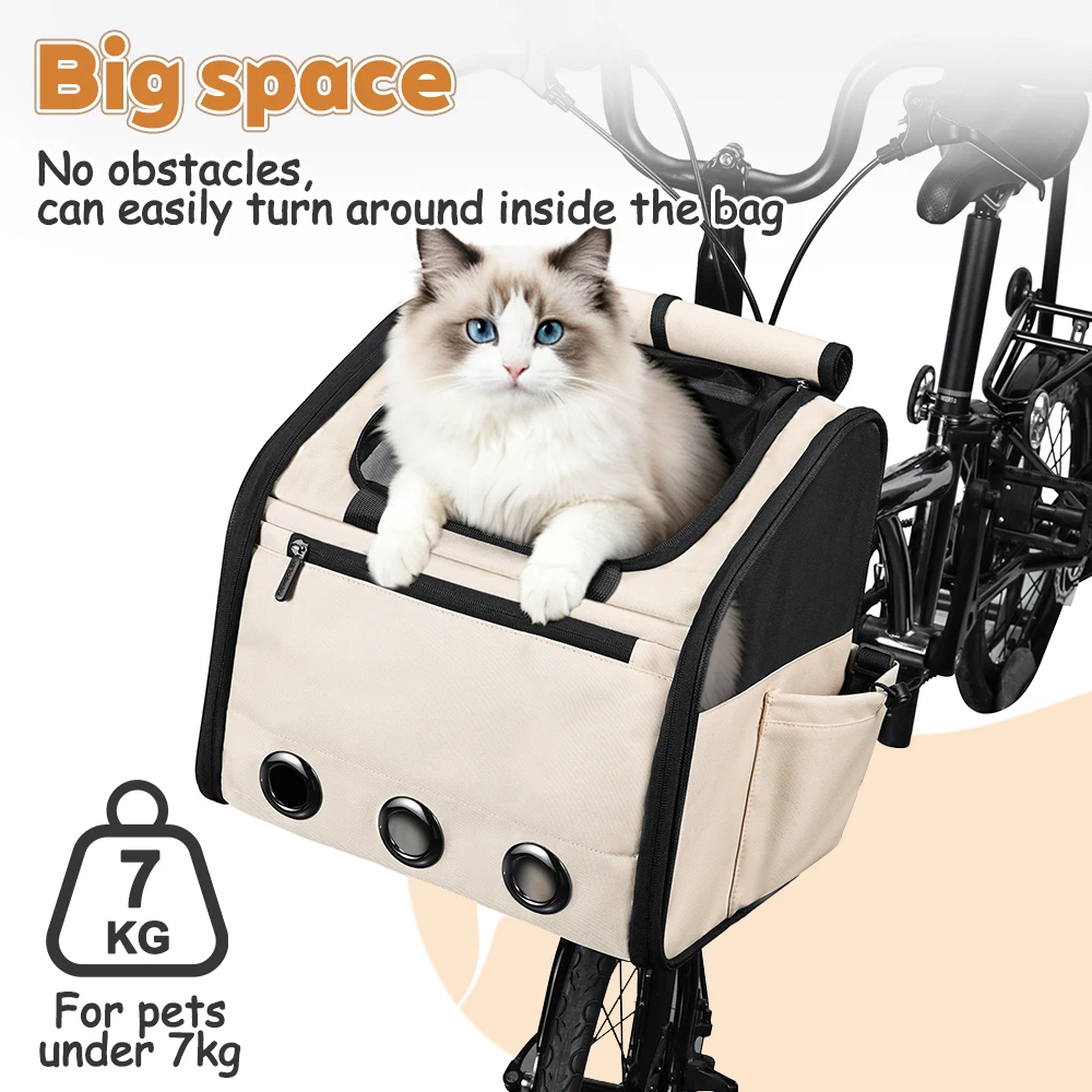 NEWBOLER Brompton Faltbare Fahrradtasche, Haustiertasche, tragbare Fahrrad-Fronttasche, faltbare Outdoor-Reisetasche für Katzen und Hunde – Detail 10