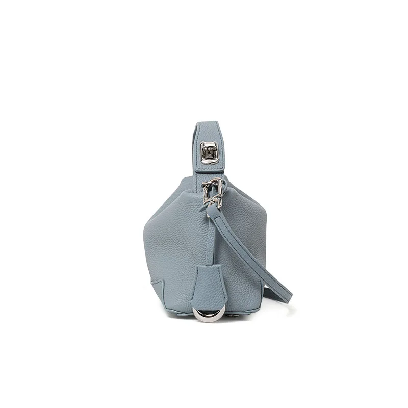 Aidrani Women's First-Layer Cowhide Single Shoulder Cross-Body Bag Niche High-End Office Worker Light Small Bag, Bucket Handbag view 4
