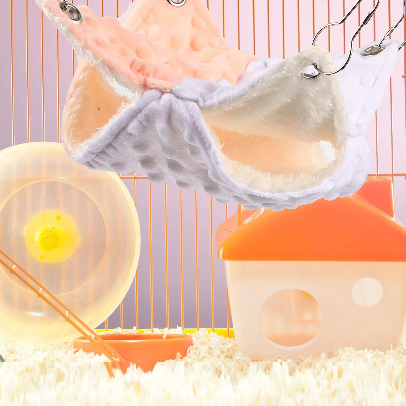 أرجوحة صغيرة دافئة للحيوانات الأليفة مريحة معلقة سرير للهامستر خنازير غينيا شينشيلا يستريح عش أربعة مواسم أرجوحة #4