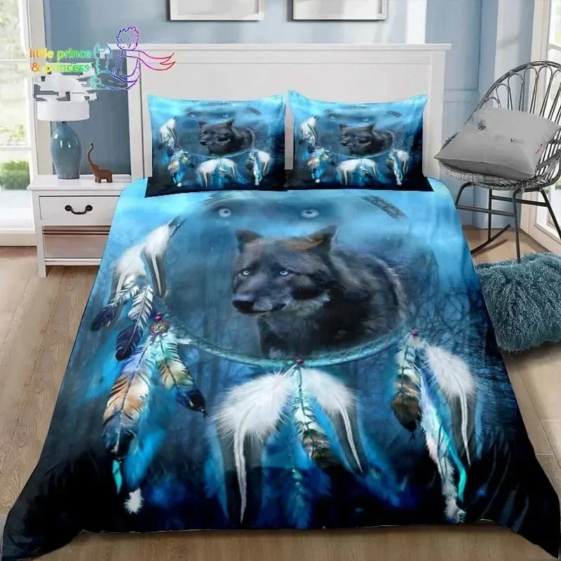 Dreamcatcher Wolf  3D Print Bedding Set Single Twin Full Queen King Size Bed Set Aldult Kid Bedroom Home Decor