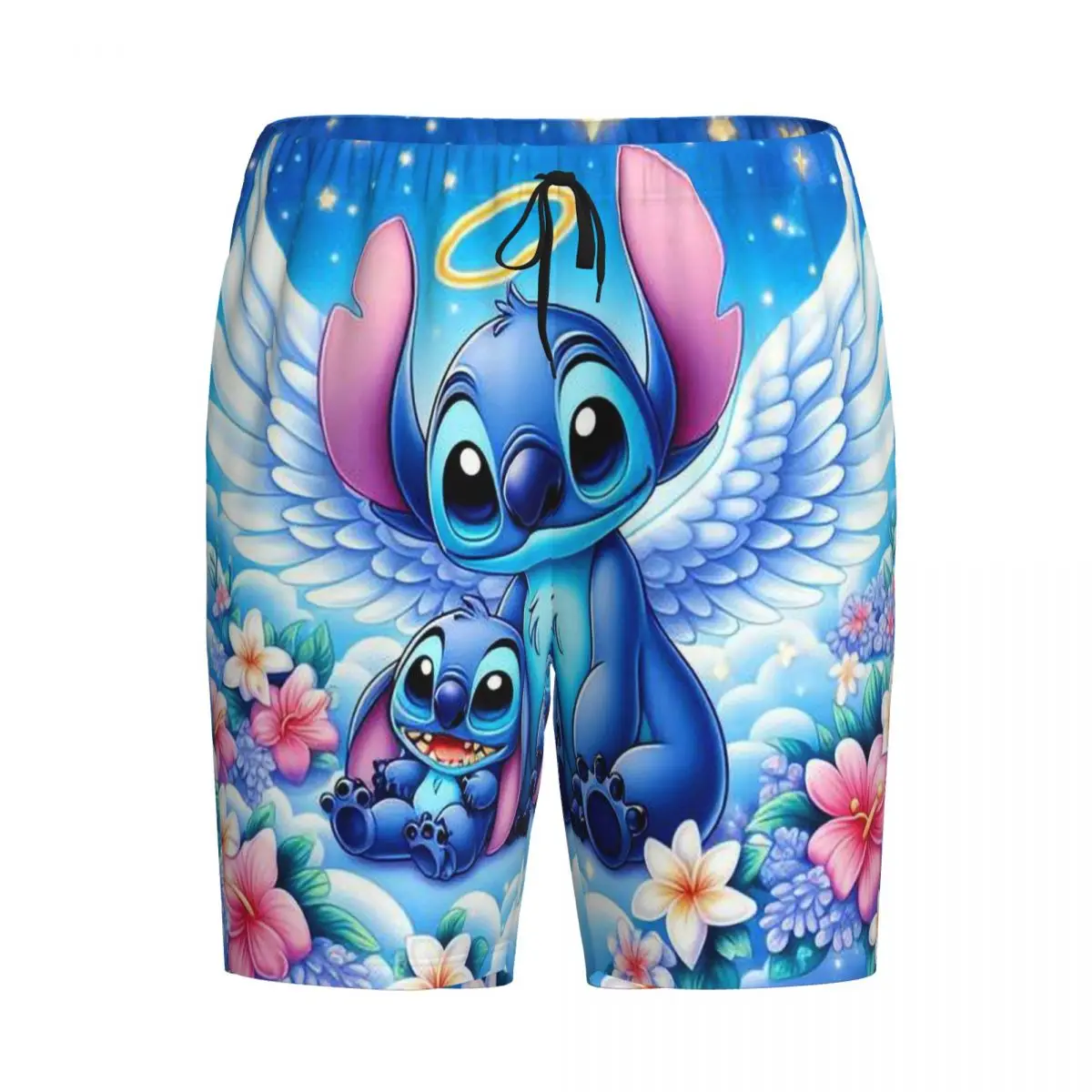 Pantaloncini da pigiama personalizzati con cuciture a forma di cartone animato Pigiama corto da uomo con fondo da salotto elasticizzato con tasche