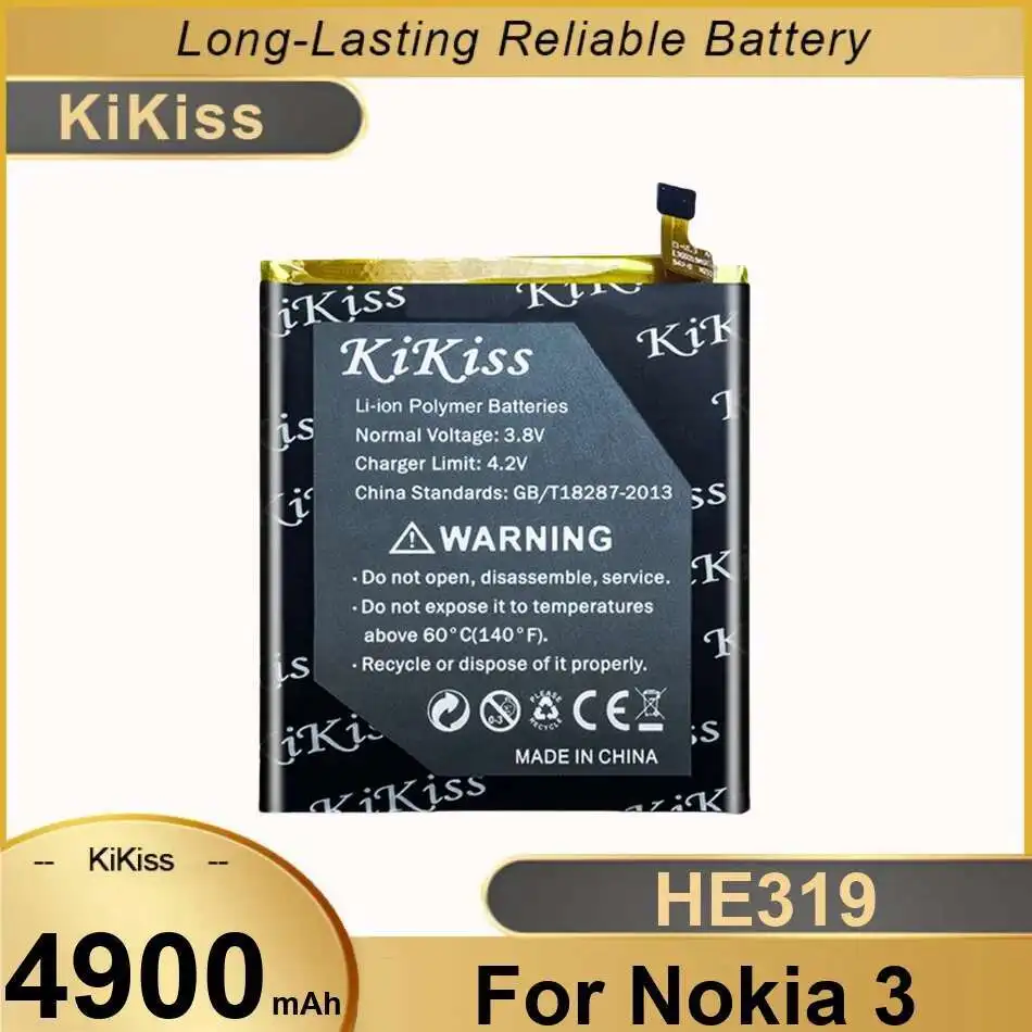 

HE319 4900Mah Mobile Phone Battery Durable For Nokia 3 Nokia3 TA-1020 TA-1028 TA-1032 TA-1038 Long-Lasting Performance