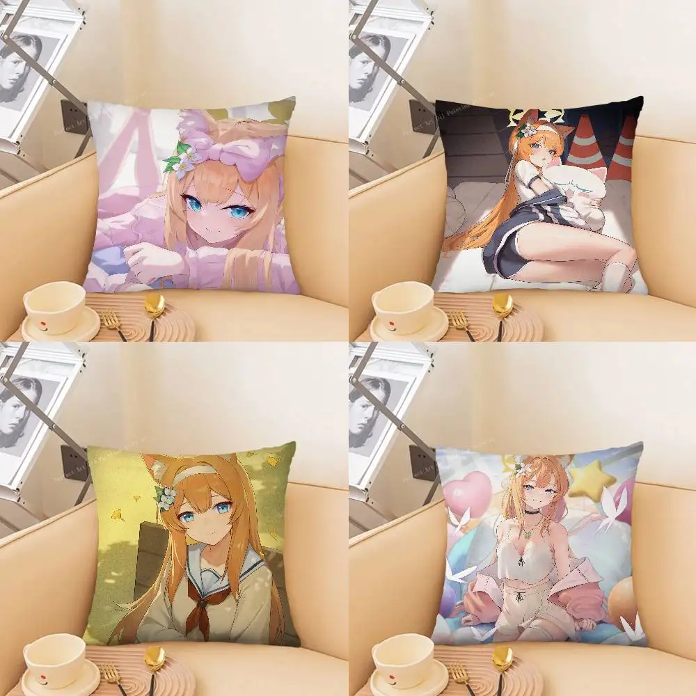 Mari Anime Game B-Blue Archive Pillow Case Fashion Square Pillowcase Bedroom Sofa Room Ins Decoration Leisure