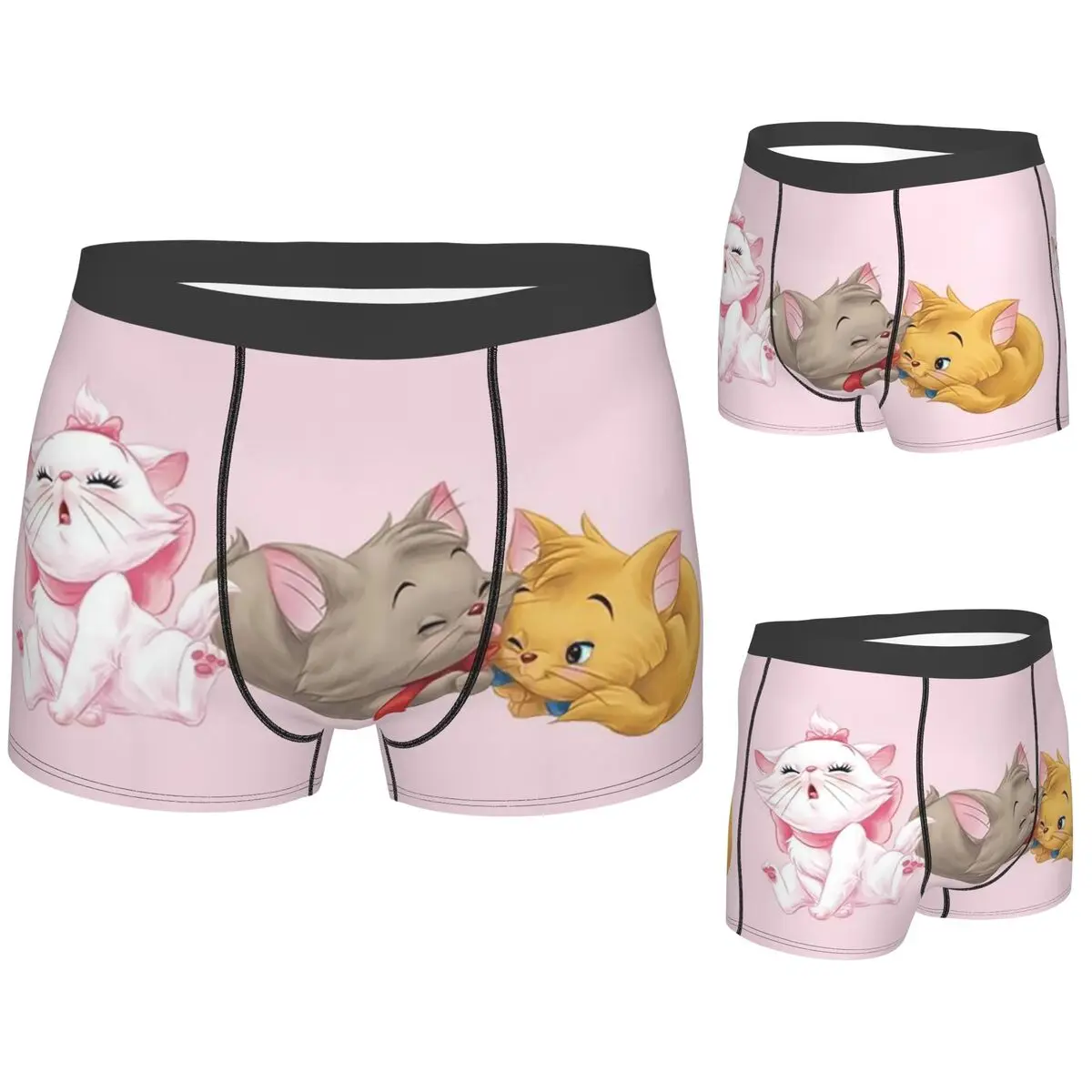 

Boxer Underpants Shorts Aristocats Cats Marie Berlioz Toulouse Panties Men Breathable Underwear for Homme Man Boyfriend Gift