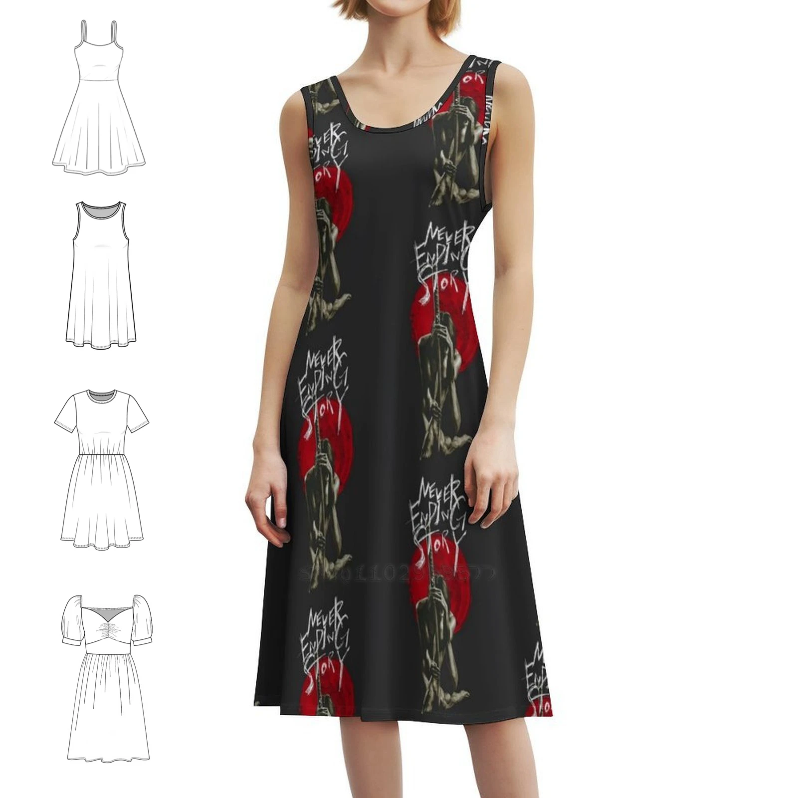 

Классическая футболка Never Ending Story, сексуальное платье для отпуска для женщин, мини-платье для пляжной вечеринки, дня рождения, никогда не заканчивается, никогда не