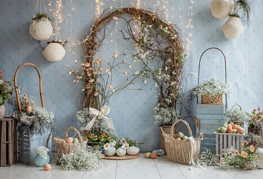 Фон для фотосъемки Mehofond, весенняя Пасха, арка в стиле бохо, цветочные яйца, детский торт на день рождения, портретный декор, фон для фотостудии