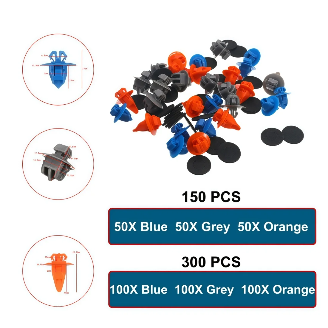 150/ 300Pcs/ Lot  Mixed Front Door Trim Panel Rivet Clips Fasteners For Toyota Prado 120 4Runner /FJ Cruiser Highlander RAV4