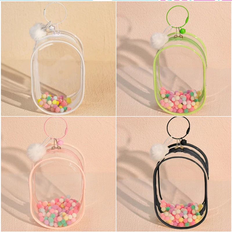 2024 Jewelry Organizer Transparent Storage Box Pouch Mystery Box Plastic Box Doll Bag Organization with Keychain Dustproof Case