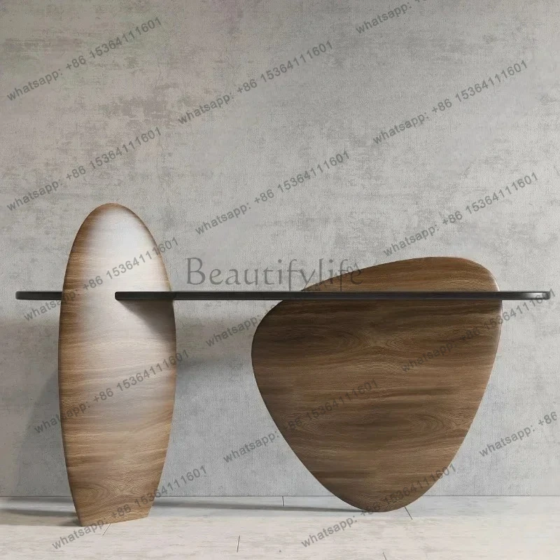 

56 Nordic paint entrance table solid wood walnut color entrance hall cabinet table simple decoration table