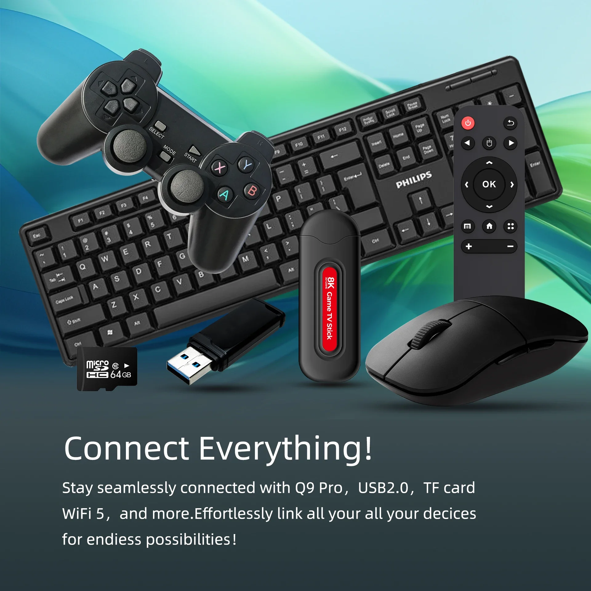for G1 Dual System 8K WiFi 2.4G/5G 3D Game Stick Retro Video Game Console Android 13.0 TV Box 64G Oubler Rocker 28000+ Games