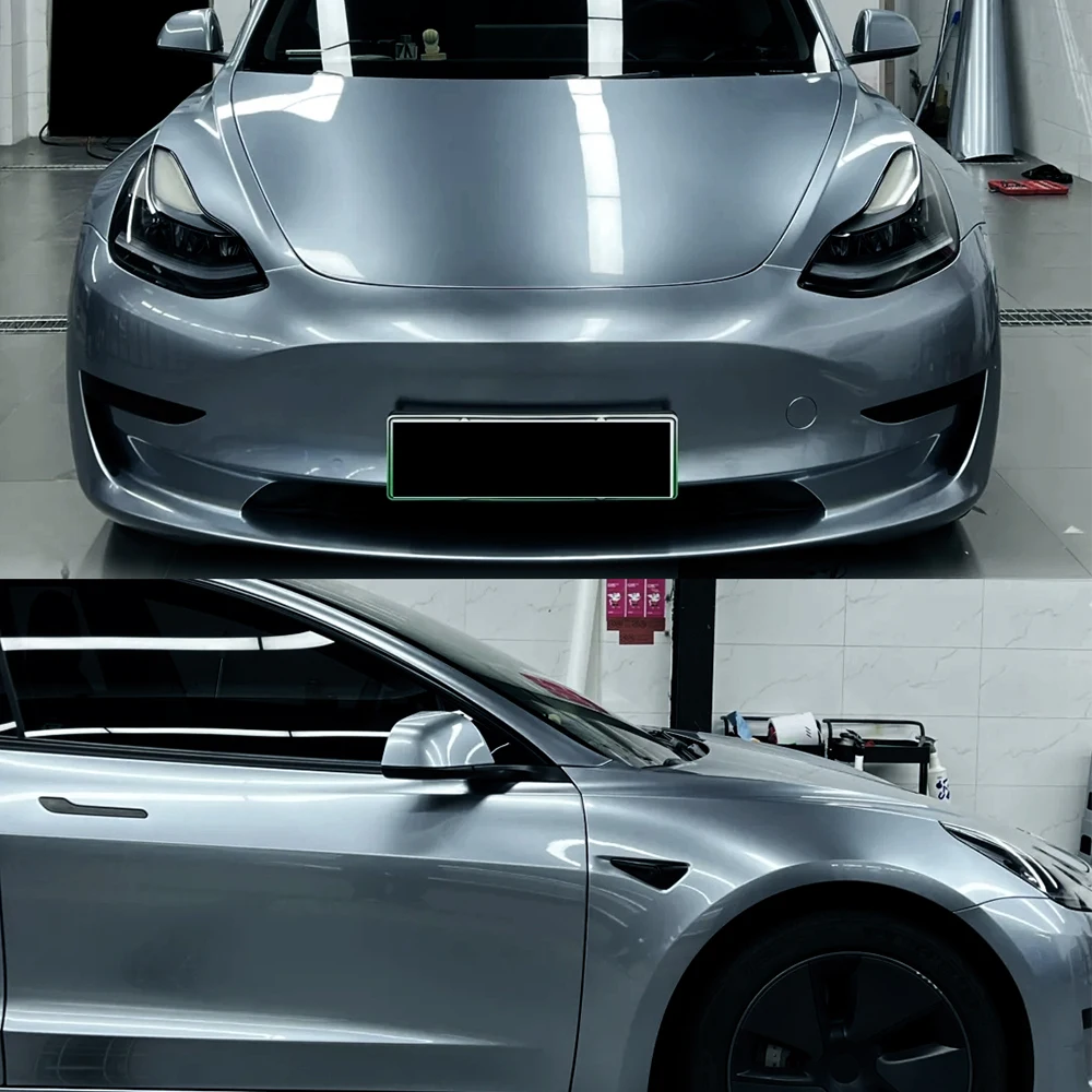 Car Sticker Liquid Metal Charcoal Grey Color Change Vinyl Film PET Bubble Free Wrapping Car Accessories Auto Self Adhesive Decal