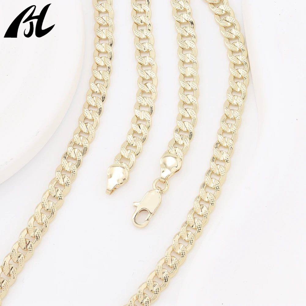 jewelry wholesale Custom Cuban link chain Figaro chain 14k de oro laminado cadenas 18k Gold Plated Filled Chains