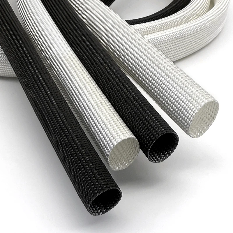 10M-50M-200M 600Deg.C Fiberglass Braided Sleeve Flame Retardant Thermal Insulation Shield ID1-10mm Electrical cable Protector