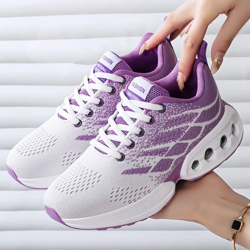 

Women Sports Single New Soft Soled Comfortable Air Cushioned Breathable Single Shoes for Women Plus Size Running Shoes 36-42