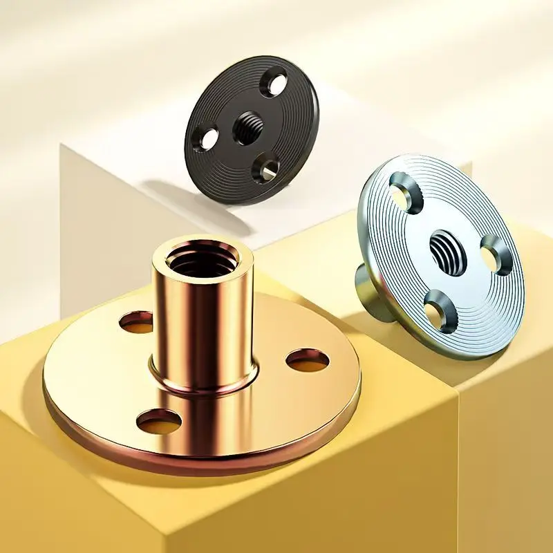 1-20Pcs Iron Plate Nut M6 M8 M10 M12 Furniture Clamp Pair Lock Nut Sofa Foot Lock Galvanized Three Hole Nut Hardware Accessories