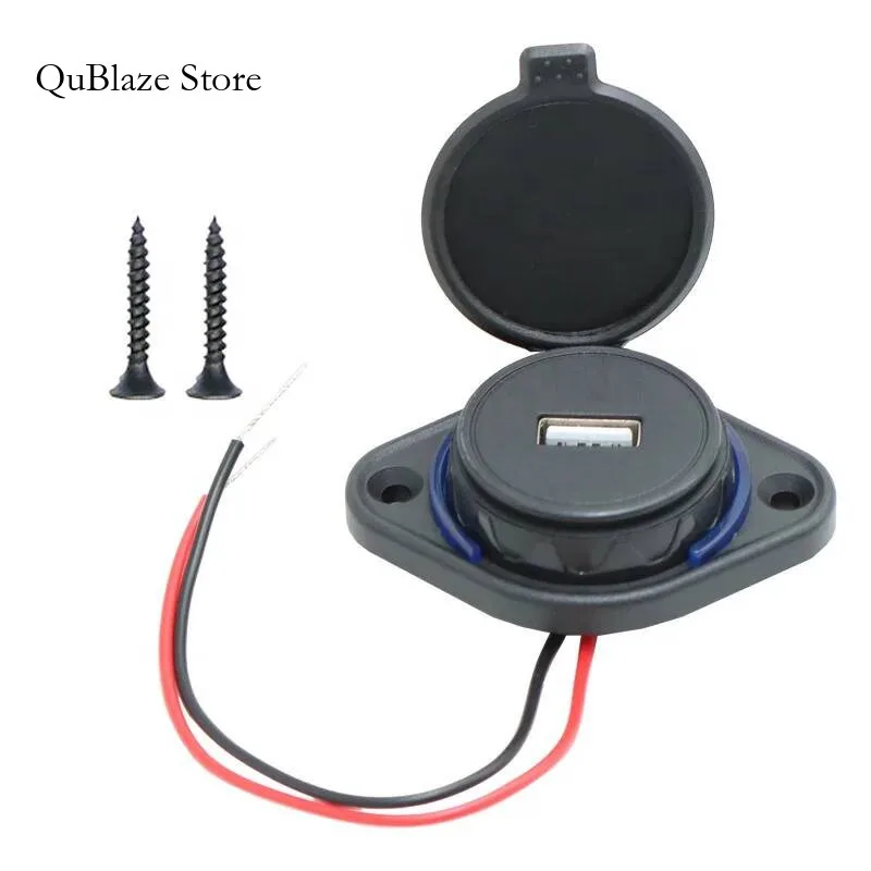 

12V Charger Socket 1 Port In Bus Boat For Cell Phone Usb 2.4A Car Charging Dual Ports With Led Light Rings