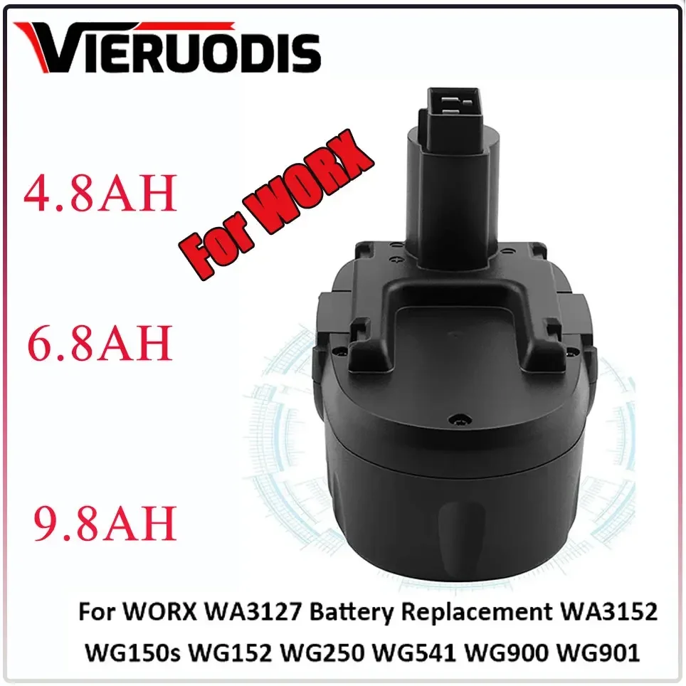 

For WORX WA3127 18V Ni-MH 4.8AH 6.8AH 9.8AH Battery Replacement WA3152 WG250 WG150s WG152 WG541 WG900 WG901 Cordless Power Tool