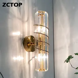 Gold Luxury Crystal Wall Lights Living Room Bedroom Loft Hotel Home Decor Art Wall Sconces Indoor Wall Lamps E14 Bedside Light