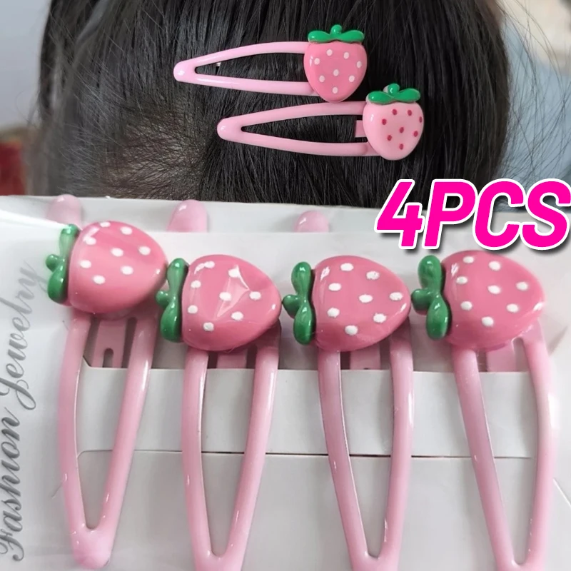 

Набор заколок для волос «Розовая клубника»: милые заколки-защелки BB, заколки для челки, сладкие аксессуары для волос для девочек, корейские головные уборы в стиле Y2K