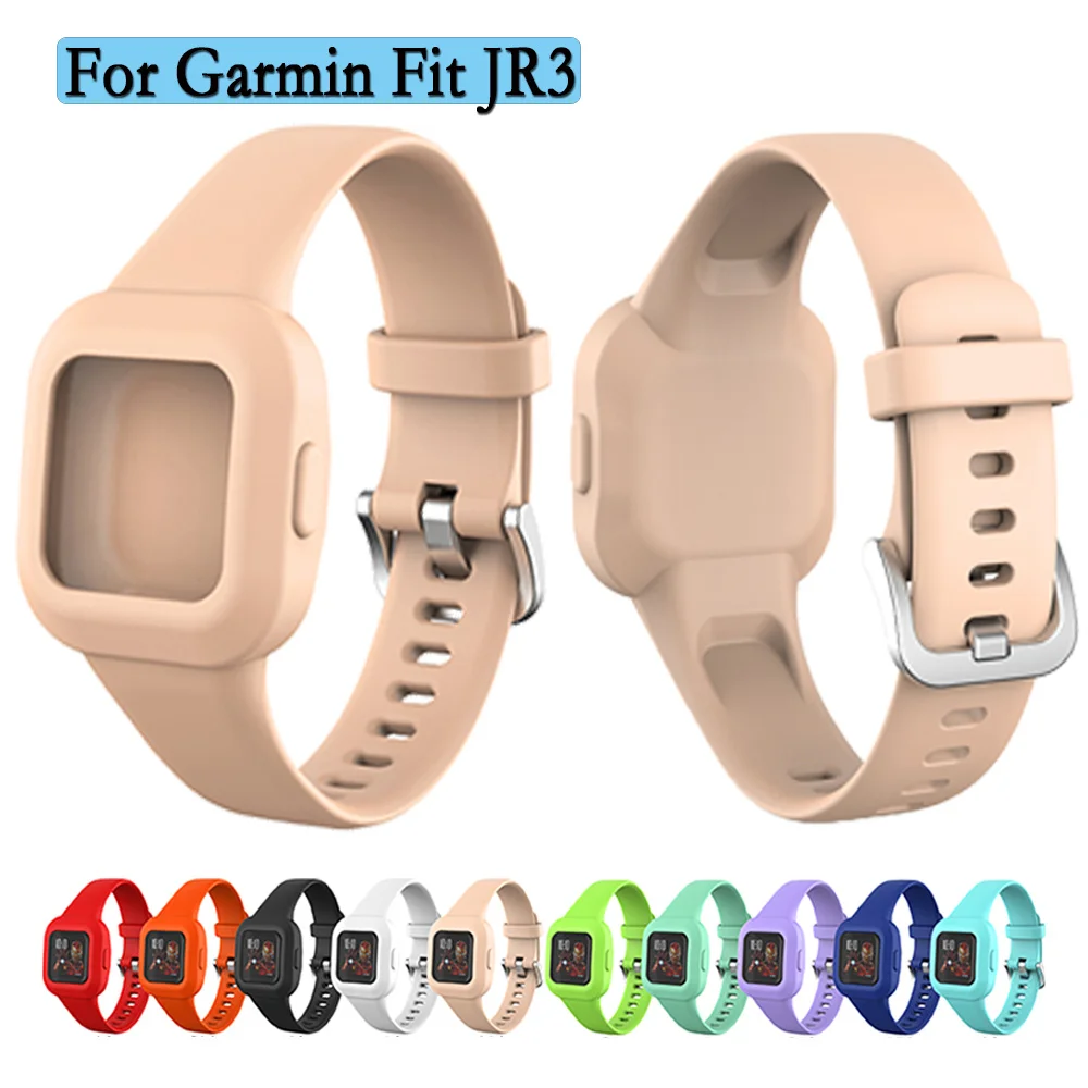 Watchband For Garmin Fit JR3 Durable Silicone Strap Single Color Adjustable Wristband Replacement