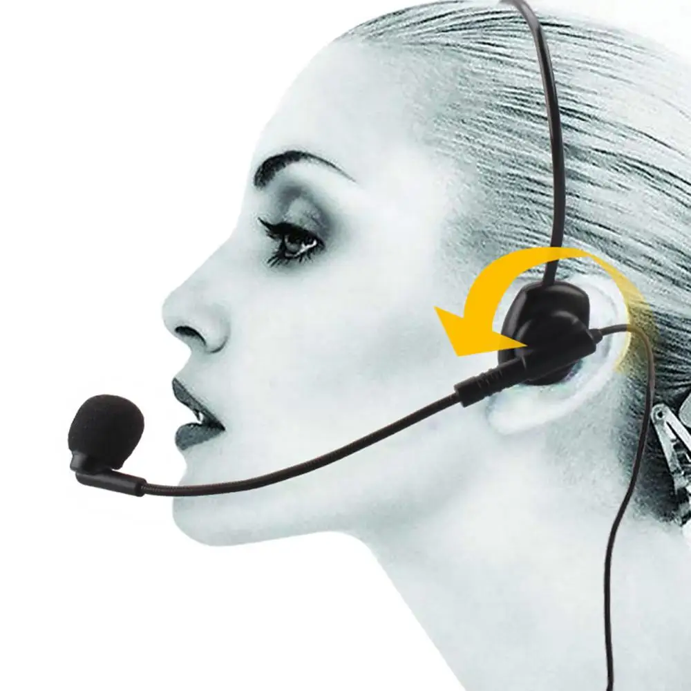 Micrófono portátil Flexible para enseñanza de voz, auriculares con cable de 3,5mm, amplificador de megáfono, Radio