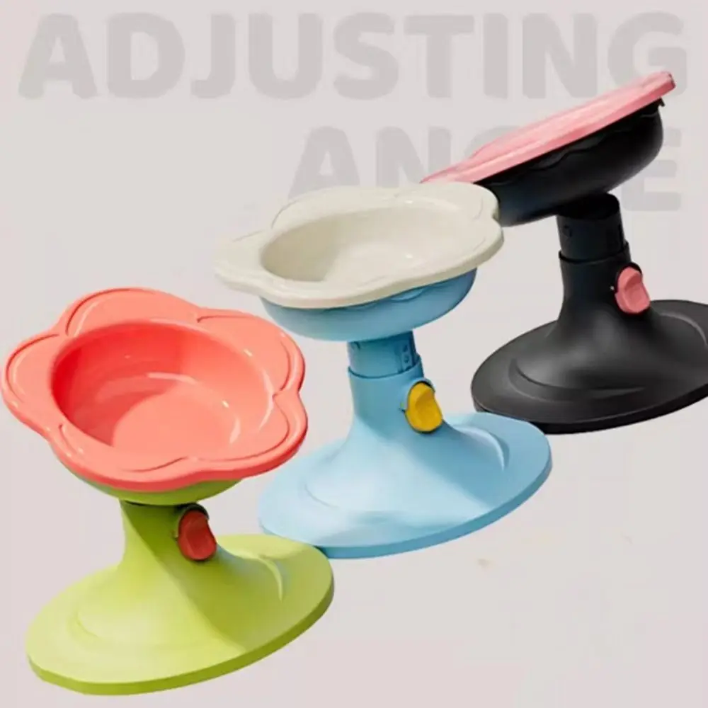 

Ceramic Flower Shaped Cat Bowl Adjustable Height Tilted Angle Elevated Pet Bowl Non-Slip Large Capacity Pet High Foot Bowl