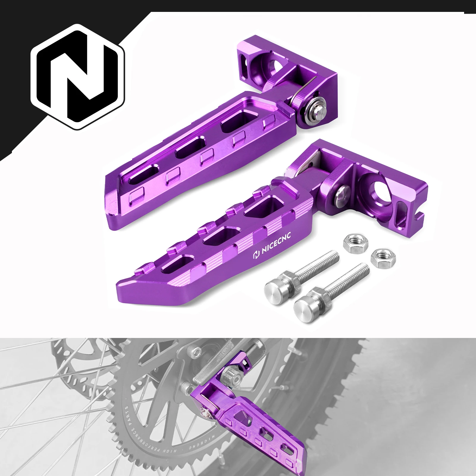 

NICECNC For Surron light bee X light bee S light bee L1E Segway X 160 X260 Chain Tensioner Adjuster Blocks & Rear Stunt Pegs