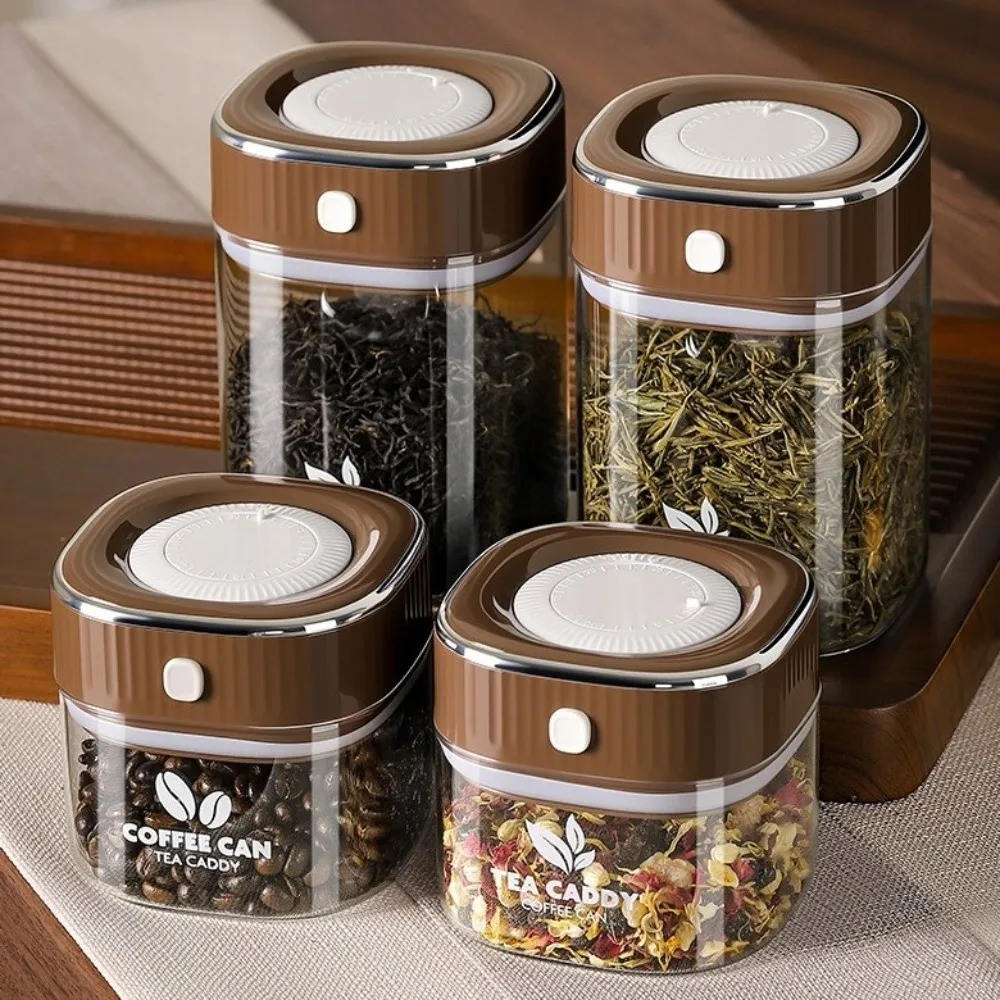 Glass Coffee Bean Container Date Record Clear Visibility Vacuum Sealed Jar Moisture-resistant Large Capacity Food Storage Box