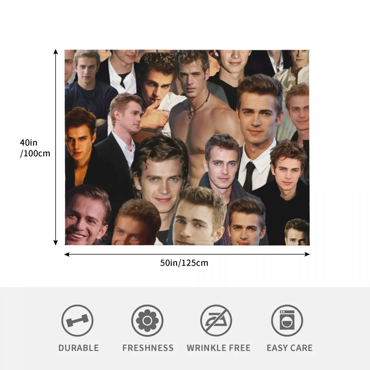 هايدن كريستنسن جودة عالية صور الكولاج رمي بطانية تتحرك لينة منقوشة الزخارف الفاخرة رمي البطانيات #4