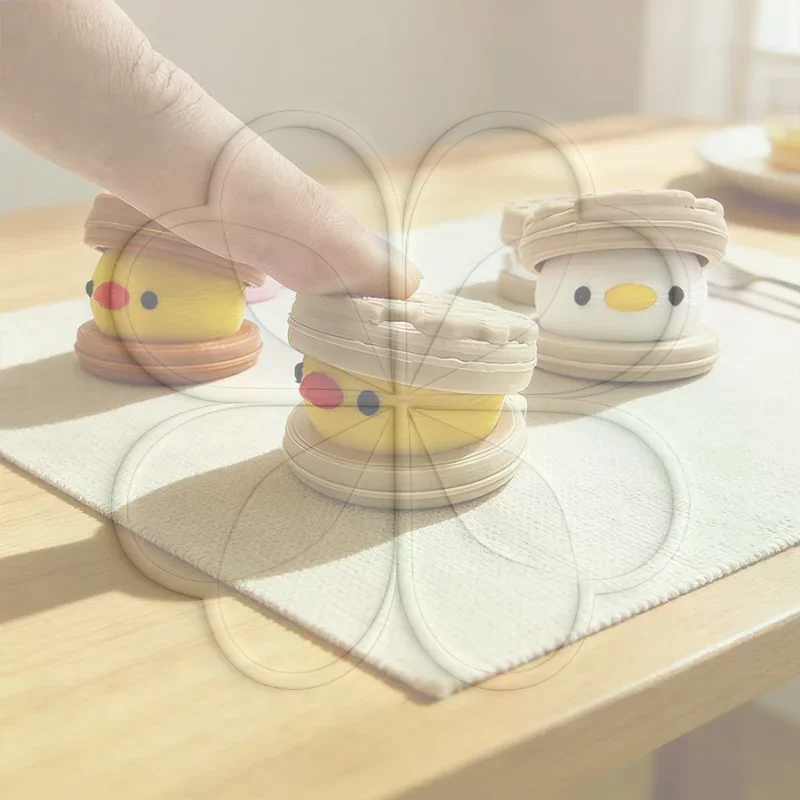 Stress Relief Pinch Toys Cute Duck Chick Waffle Pattern Soft Safe Squeeze Toy for Adults Anxiety Relief