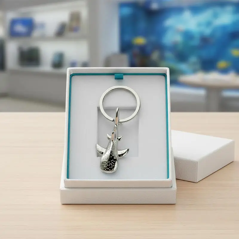 Mini Whale Shark Metal Keychain Ocean Animal Pendant Creative Charm for Car Key Ring Bag Stylish Gift Idea