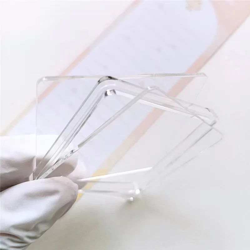 5 Sets DIY Rectangle Blank Card Brick Transparent Round Shape Acrylic Plate Quicksand Guka Square Mold Empty Plates