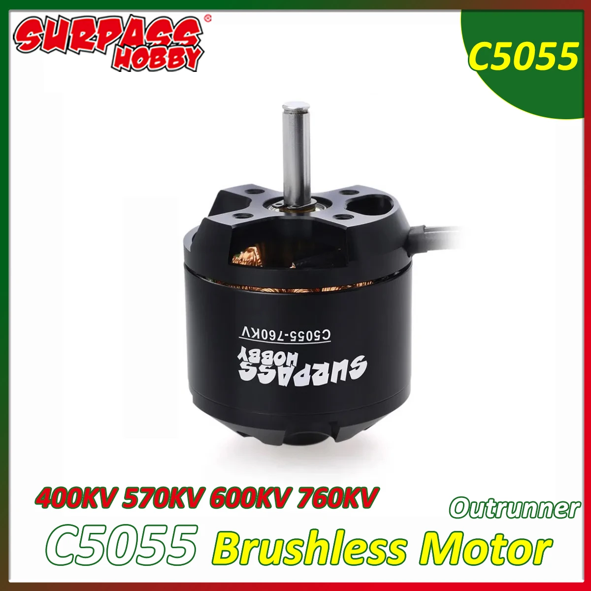 Surpass Hobby C5055 400KV 570KV 600KV 760KV Brushless Motor for RC Airplane Fixed Wing Helicopter Aircraft Drone Model Toy Parts