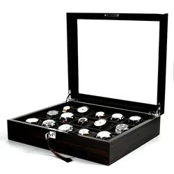 Luxury Watch Box Wood Organizer Storage Case Saves Watch Display Box 15 Slot Personalised Portable Safe Deposit Boxes Packing