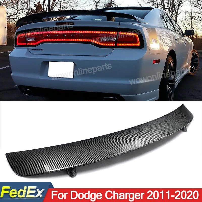 

Fit For Dodge Charger SXT SRT Rear Trunk Spoiler Lips GT Sedan 4-Door 2011-2020 Rear Roof Spoiler Factory Style Carbon Look ABS