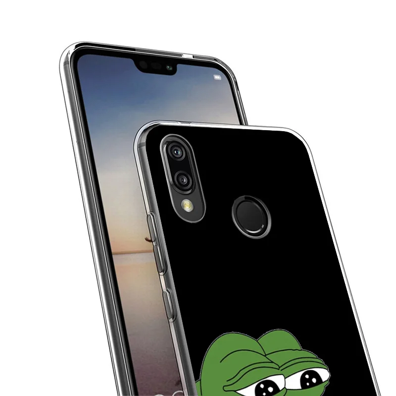 Cute Frogs Party Sad Pepe Phone Case For Huawei P40 P30 P20 P10 Lite Mate 20 10 Pro P Smart Z Y5 Y6 Y7 Y9 Personalized Print Cov